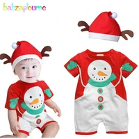 christmas baby romper newest toddler boys clothes underwear snowman pattern newborn jumpsuit hat girl set children clothing a050