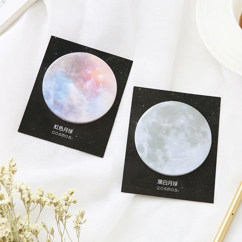 30 Pcs Starry Sky memo pad Post It Note Moon Mercury Pluto Earth Sticky Notes for student Cute Planner Stickers Self-Adhesive | Канцтовары