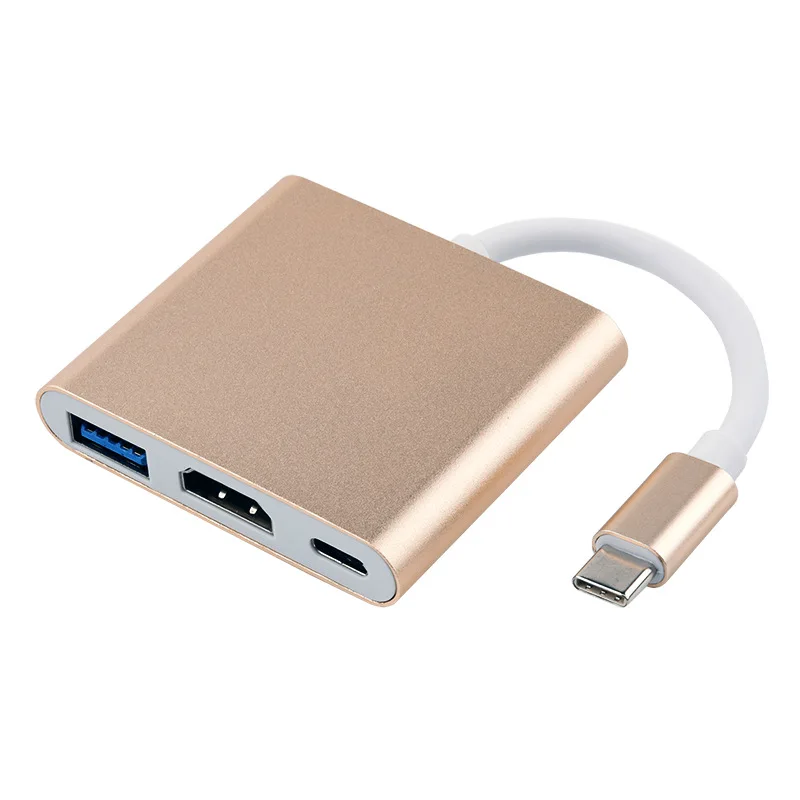 3 в 1 Usb c HDMI Usbc Hdmi адаптер конвертер Type hdmi HDMI/USB 0/Type C Алюминиевый для Apple
