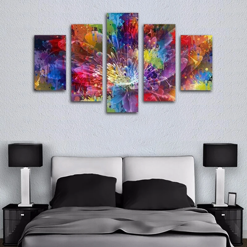 5 шт. абстрактные картины на холсте с изображением цветов | Дом и сад
