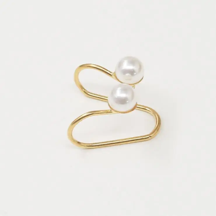 gold Серьги без пирсинга, имитация жемчуга, клипсы на сережках, манжеты для ушей для женщин, клипсы для ушей orecchini donna, запонки для ушей - Окраска металла: gold