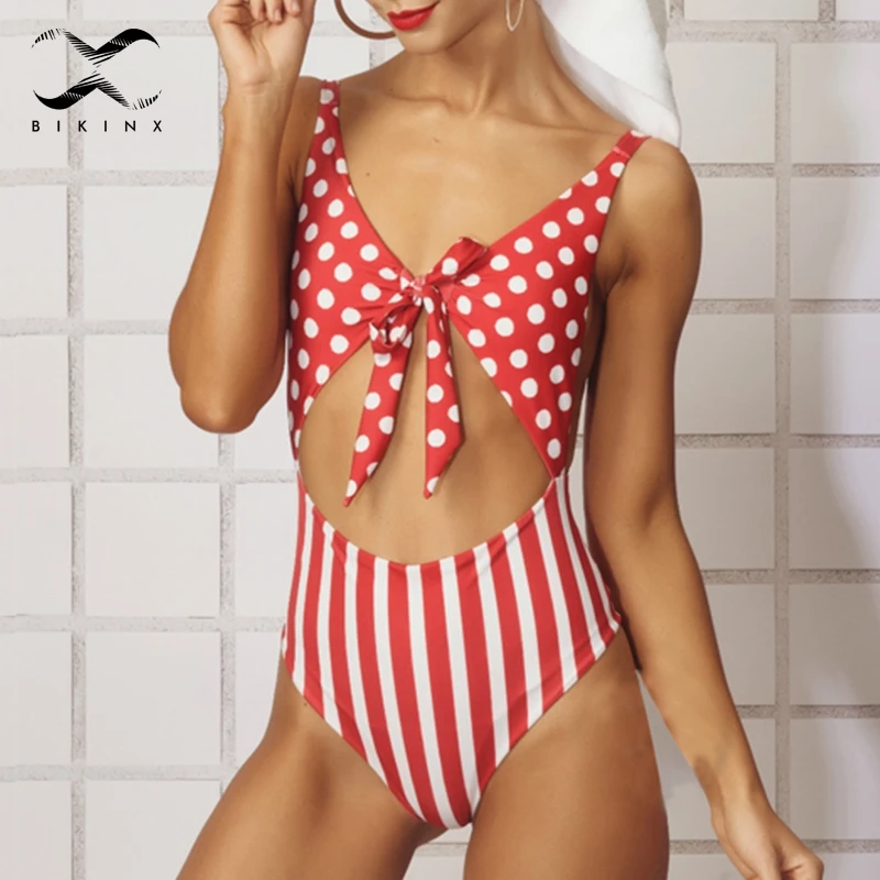 Bikinx Полосатый горошек желтый бикини 2019 Новый выдалбливают пикантный женский