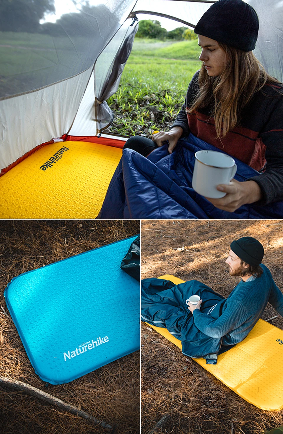 Naturehike складной коврик для кемпинга легкий воздушный матрас кемпинг кровать портативный Самонадувающийся матрас NH19Q034-D