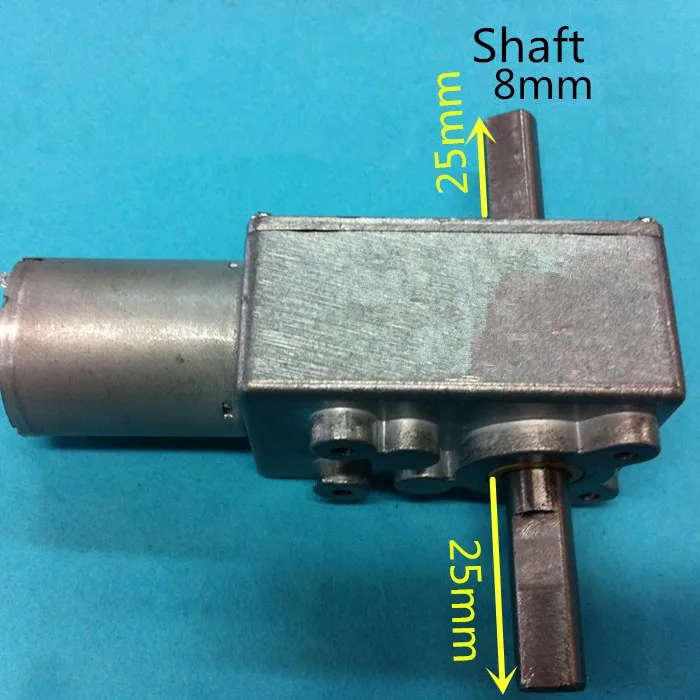 DC 24V 5rpm Мотор Двойной Вал выходной червячный мотор микро с червячной коробкой