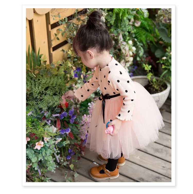 Fashion spring new girl baby clothing 1-4 years dot infant dress black pink white tutu cute costume | Детская одежда и обувь