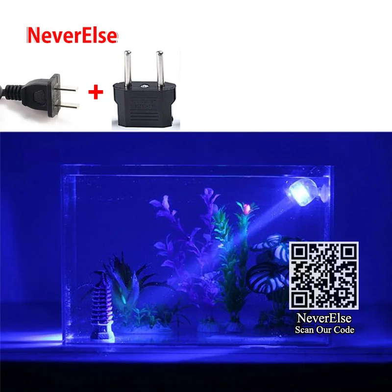 EU Plug Blue color Аквариумный погружной светодиодный светильник, Точечный светильник, лампа с поворотом на 180 градусов, светильник для аквариума, подводное ночное ландшафтное украшение - Цвет: EU Plug Blue color