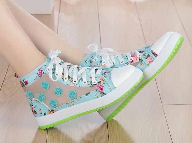 2017 модные весенние и летние милые женские дышащие сетчатые туфли удобные на