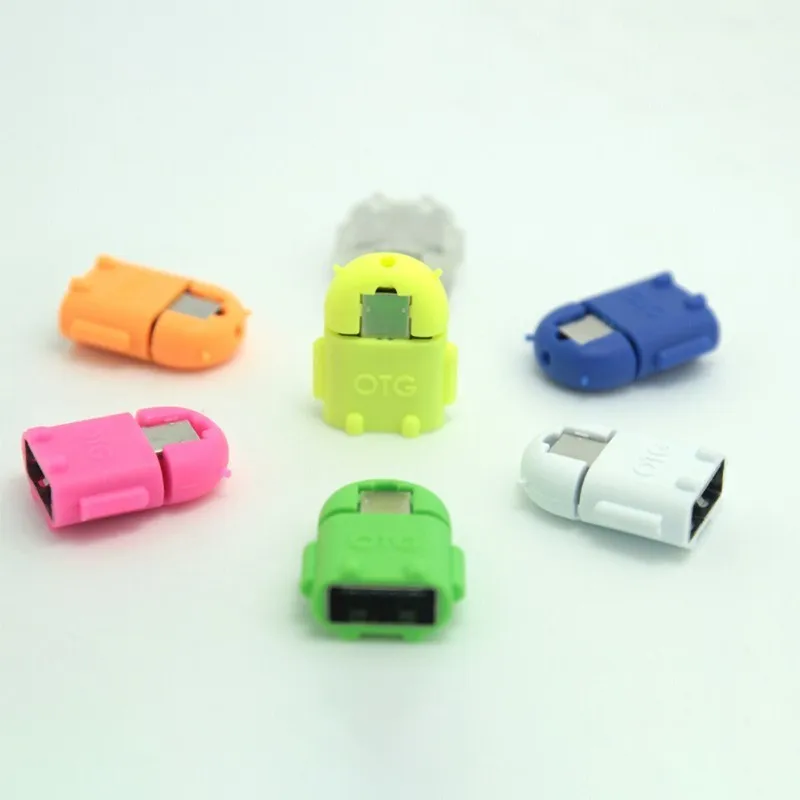 Цветной случайный мини Робот Форма Usb Otg кабель к адаптер 29*21*10 мм для Android