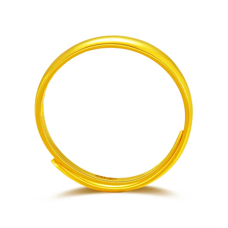 Pure 999 24K Yellow Gold Ring Women Smooth Mom's Gift P6301 | Украшения и аксессуары