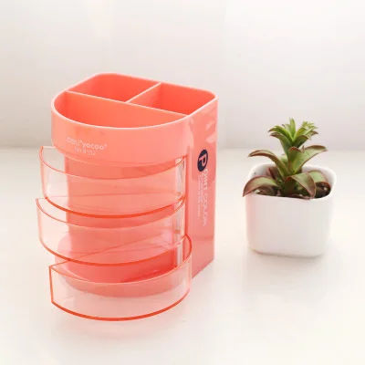 Pink Милый цветной держатель-подставка для карандаша, ластика, настольный органайзер, канцелярские принадлежности, офисные принадлежности, школьные принадлежности F983 - Цвет: Pink