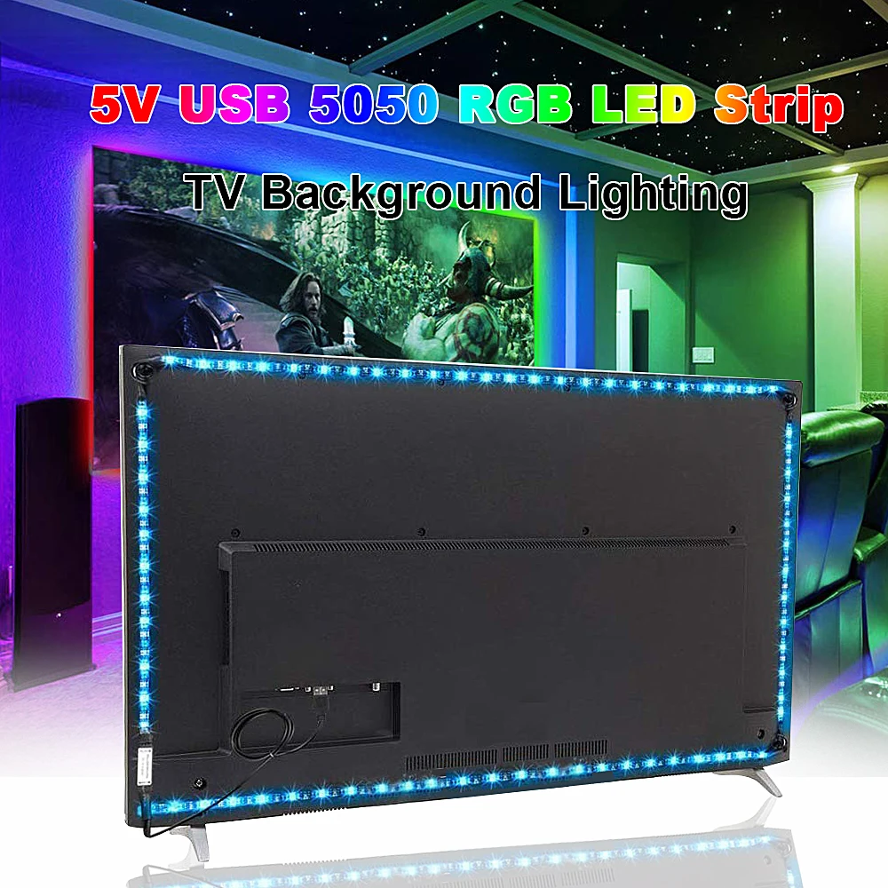 SMD 5050 2835 Светодиодная лента RGB светильник USB светодиодные ленты Подсветка ТВ полоса лампа с Bluetooth/музыкальный контроллер светодиодный полоса ночной Светильник лампы