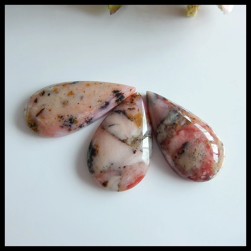3 шт. кабошон с подвеской из натурального розового опала 35x16x6 мм 31x19x6 12 8 г |