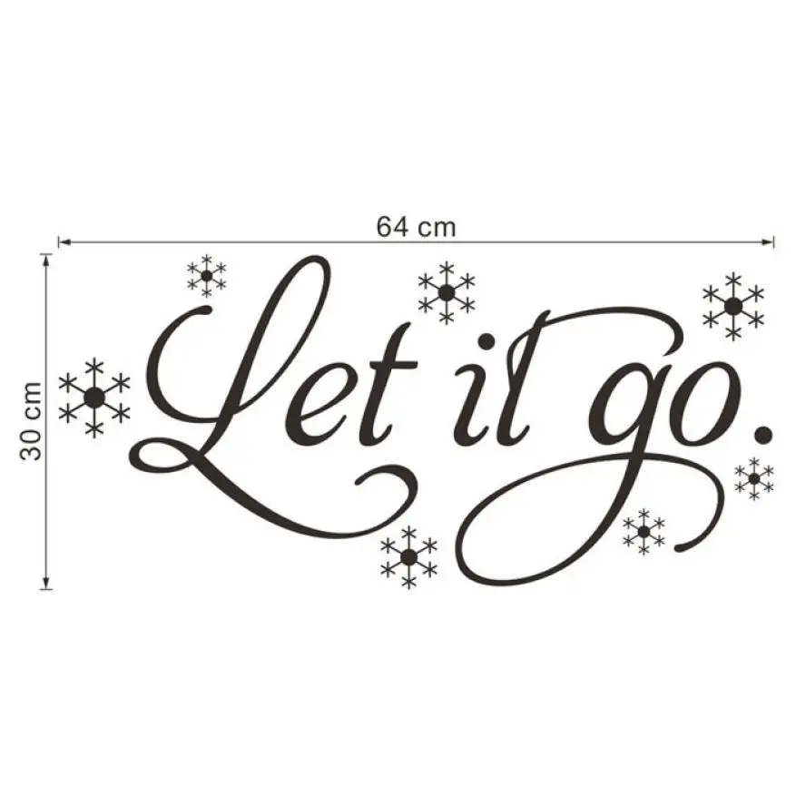 Домашний декор новый и надписью Let It Go детская комната Снежный виниловый