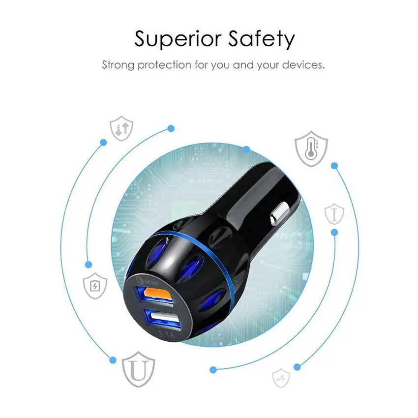 Лучшее двойное USB QC3.0 быстрое автомобильное зарядное устройство Qualcomm Quick Charge 3 0