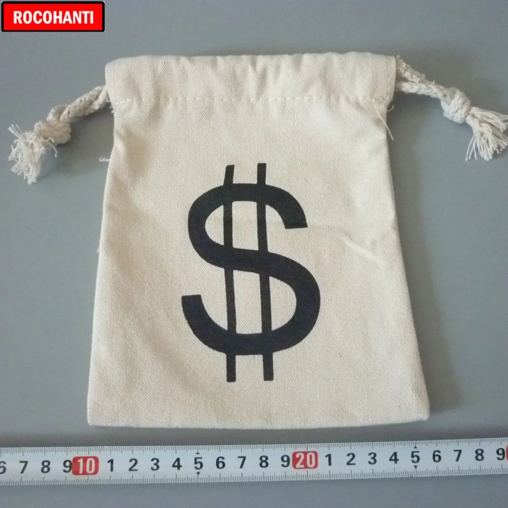 10 унций натурального цвета $ сумка многоразовая холщовая Подарочная на шнурке