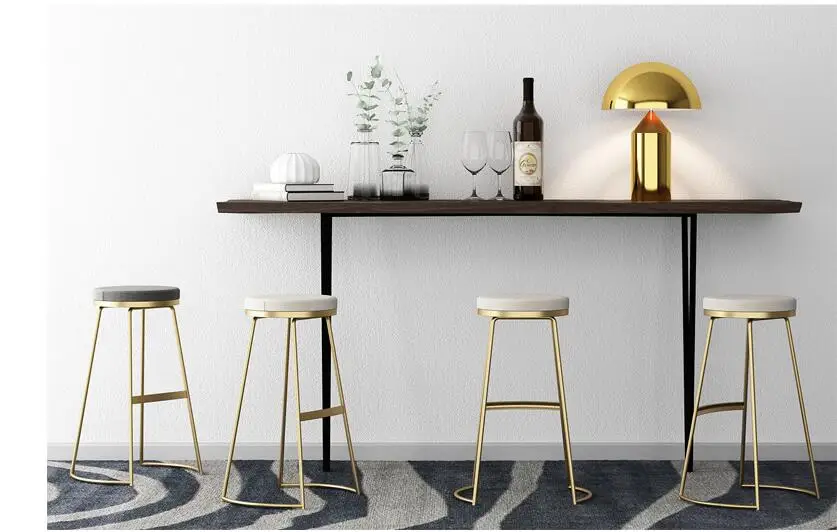 Nordic Iron Art Household Bar Chair Modern Simple Bar Chair High Stand Bar Chair Bar Chair Beauty Bench