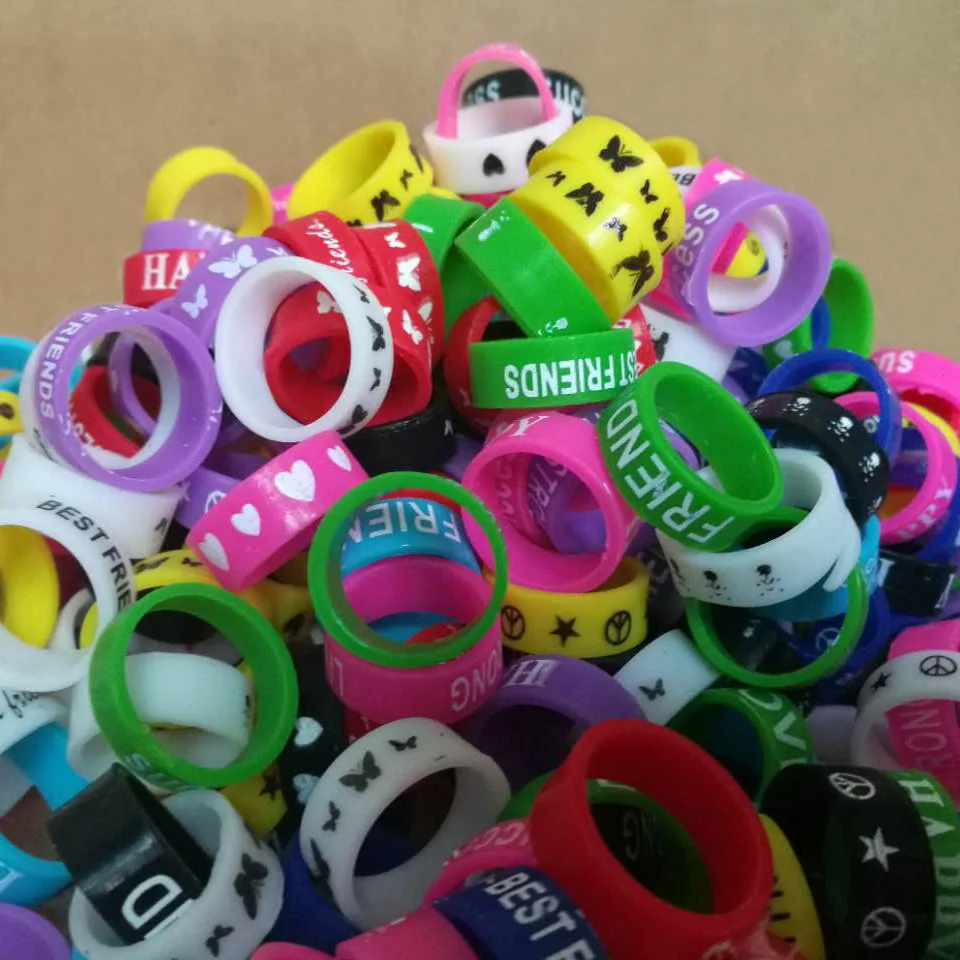 5 шт./лот новинка декоративное кольцо на палец силиконовый ремешок резиновое с