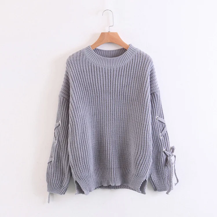 Женский вязаный свитер однотонные свитера и пуловеры больших размеров в