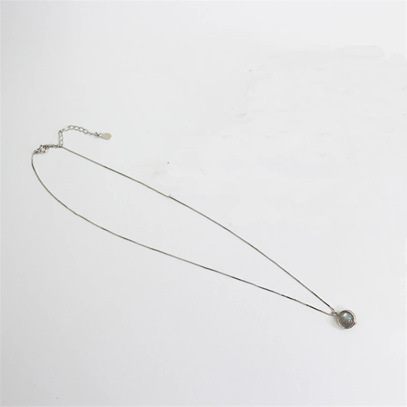 Jsmpfy 925 Sterling Silver Handmade Natural Moon Stone Pendant Necklace &ampPendants Box Chain Necklaces For Women Gifts | Украшения и