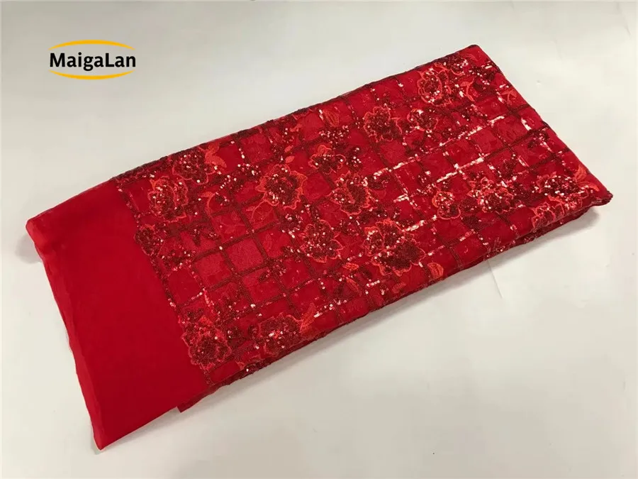 Maigalan Горячая Вышитые Тюль Кружево Ткань 5 ярдов французский чистая кружевной