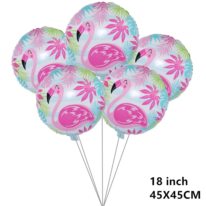 Flamingo 5 шт. Гавайские Фламинго вечерние фольгированные воздушные шары Свадебный декор День Рождения украшения для вечеринки сделанные своими руками дети балон Baby Shower вечерние события - Цвет: Flamingo