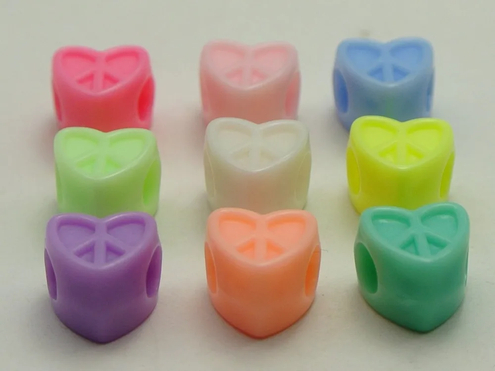 200 Mixed Pastel Color Acrylic Cute Love Heart Pony Beads for Kids Kandi Craft | Украшения и аксессуары