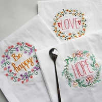 10pcslot cotton dishtowel kitchen towel dish towel cleaning cloth tea towel embroidered 45x70cm wedding table napkin placemat