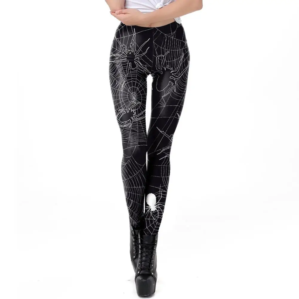 

Women Halloween digital printing Black spider web leggings yoga pants sports pants cosplay anime costume