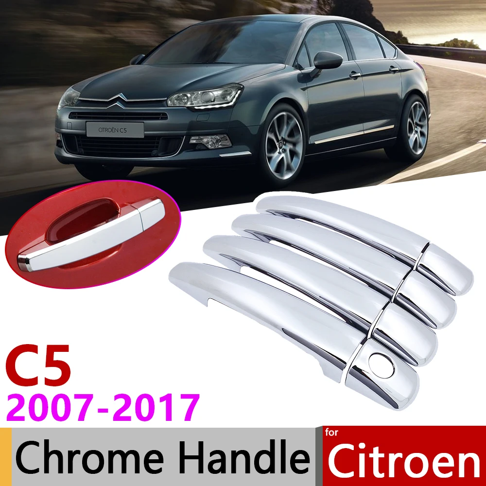 Для Citroen C5 RD TD 2007 ~ 2017 хромированные дверные ручки крышки наклейки на автомобиль