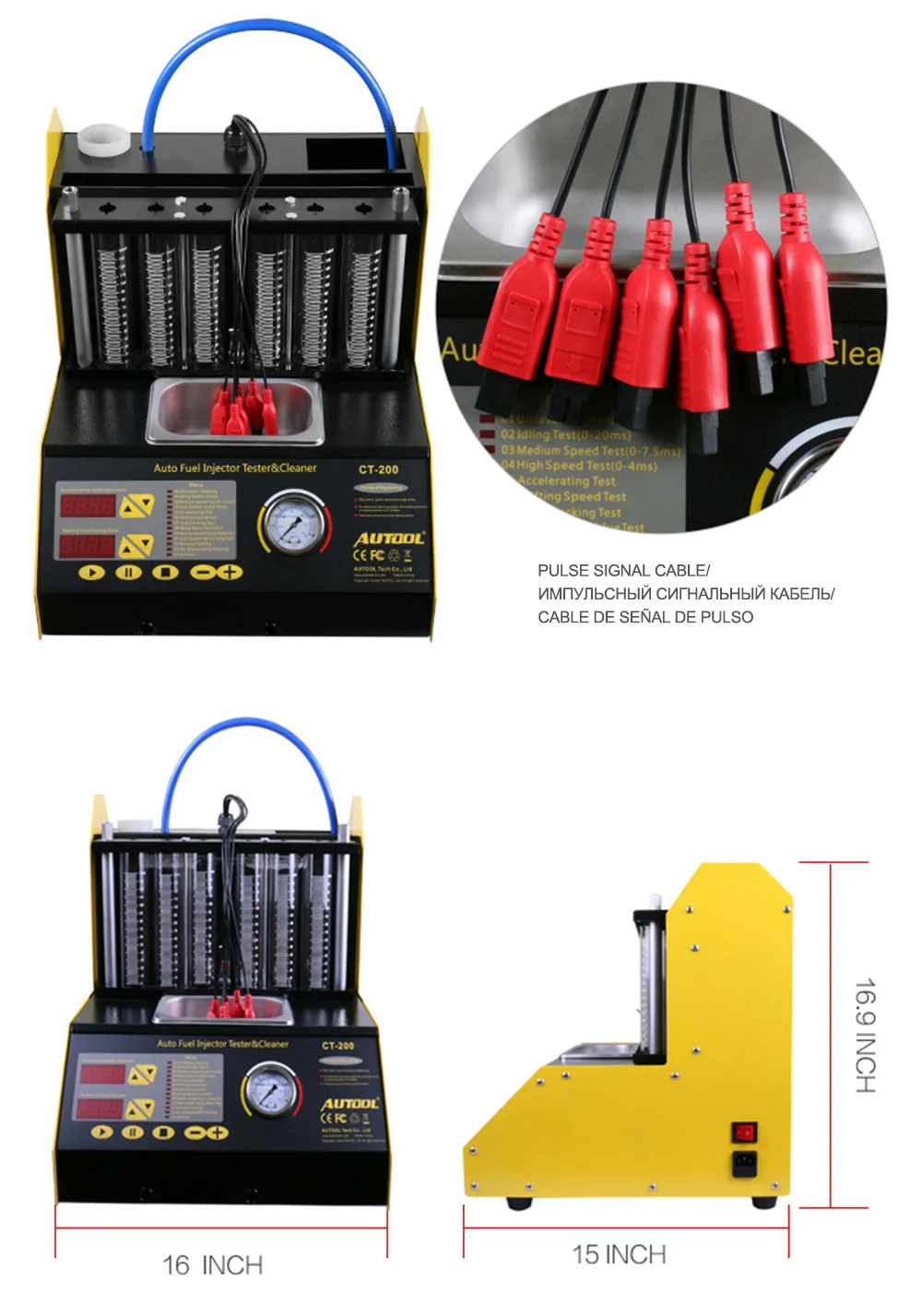 AUTOOL CT200 6 4 цилиндра ультразвуковой распылитель топлива инжектор машина для