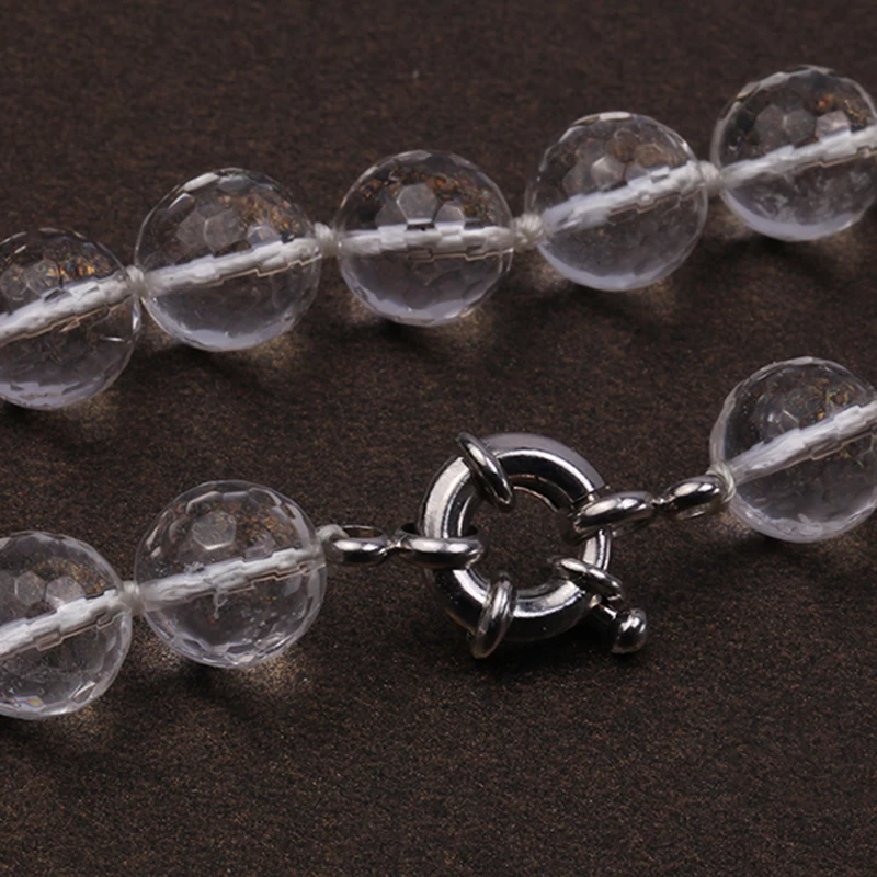 

JYX cool sugar!Elegant Big Bead faced round natural white crystal Necklace 11.5mm fashion crystal necklaces 16"