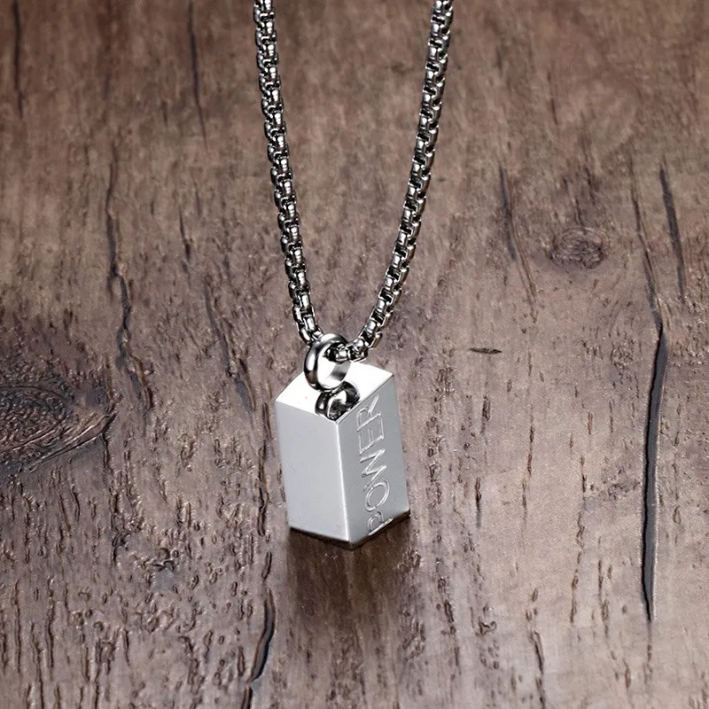 Mprainbow Для мужчин &quotPower&quot слова Цепочки и ожерелья в ленты Нержавеющая сталь