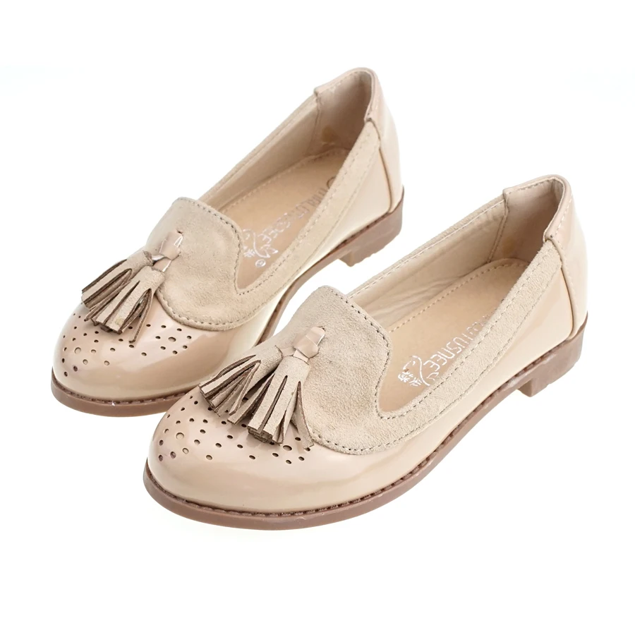 

Girl's Closed Toe Loafers & Slip-Ons Leatherette Flat Heel Flats Flower Girl Shoes With Tassel 802-2