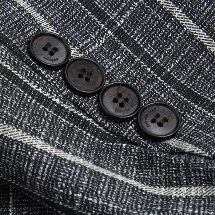 Костюм Мужской приталенный в полоску блейзер свадебный костюм из 3 предметов