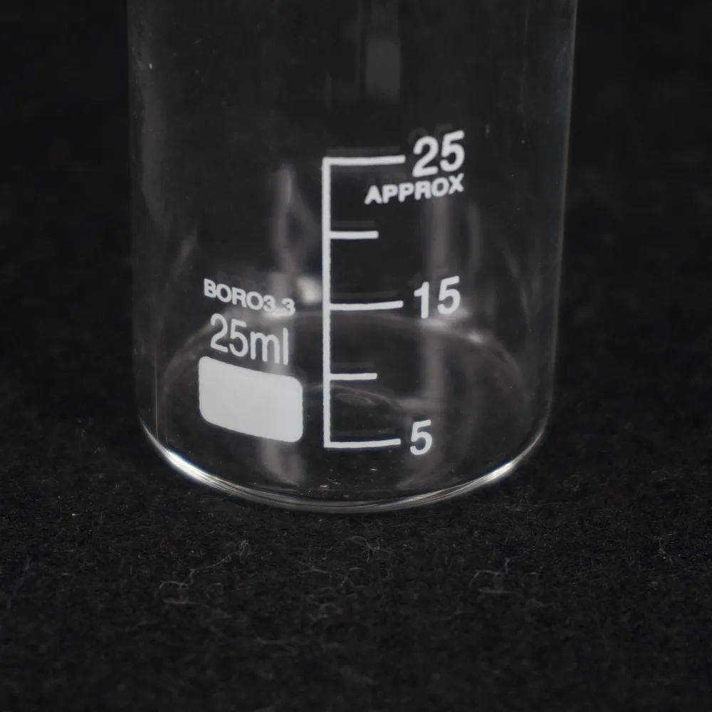 25 мл низкая форма Beaker Chemistry Lab G3.3 боросиликатное стекло Тяжелая стена | Канцтовары