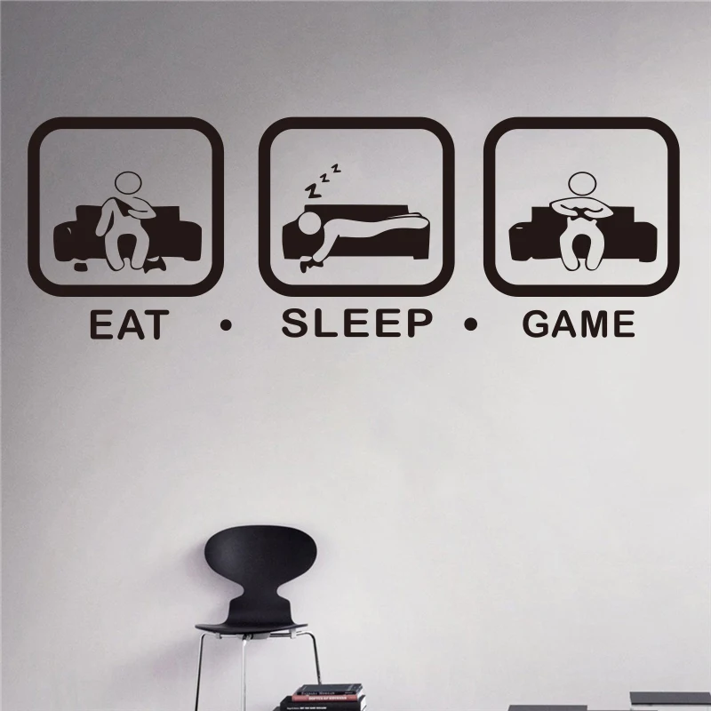 Eat Sleep игры Наклейка на стену игровой джойстик наклейка для детской комнаты