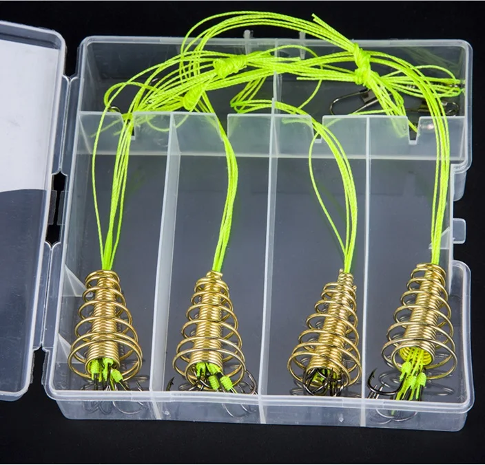 

Carp fish hook combo with movable bait carrier which can prevent the hooks hang things in water bottom 4 Hooks in a box