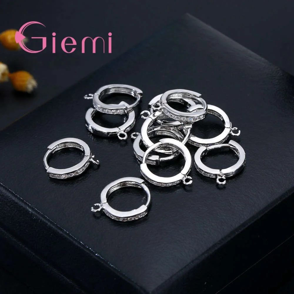 Женские серьги из серебра 925 пробы с фианитом|Серьги-кольца| |