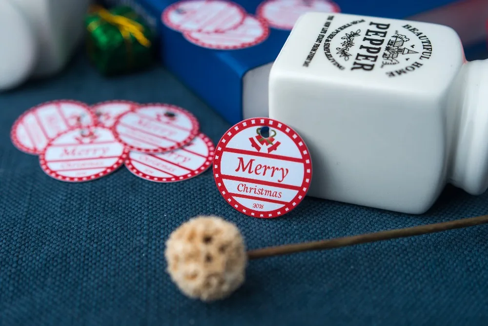 3 5 шт. 200 см круглый бумага label Merry Рождество конфеты ярлык для багажа товарная