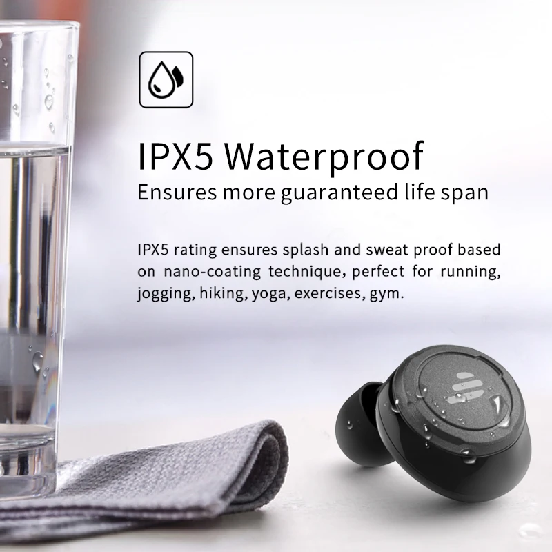 EDIFIER TWS5 настоящие беспроводные стерео наушники Bluetooth V5.0 aptX аудио декодирование IPX5
