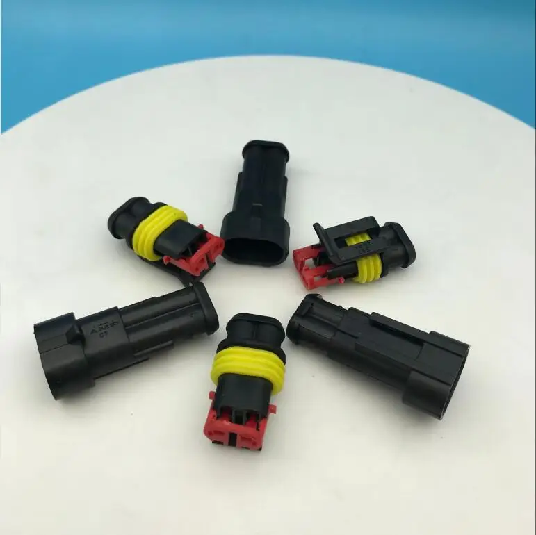 2 контактный Женский Мужской AMP SuperSeal 282104 1 282080 Водонепроницаемый Электрический