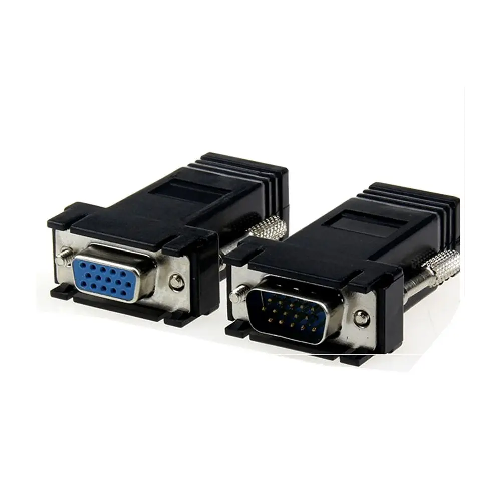 VGA удлинитель Женский/штекер к локальной сети Cat5 Cat5e/6 RJ45 Ethernet Женский адаптер не