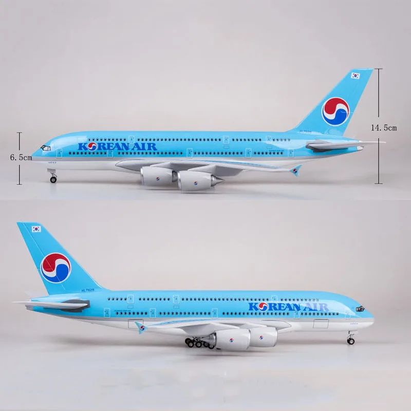 1/150 Корея Воздушный самолет модель Boeing 747 A380 авиалайнер модель самолета литье под давлением коллекции с колесами и базами
