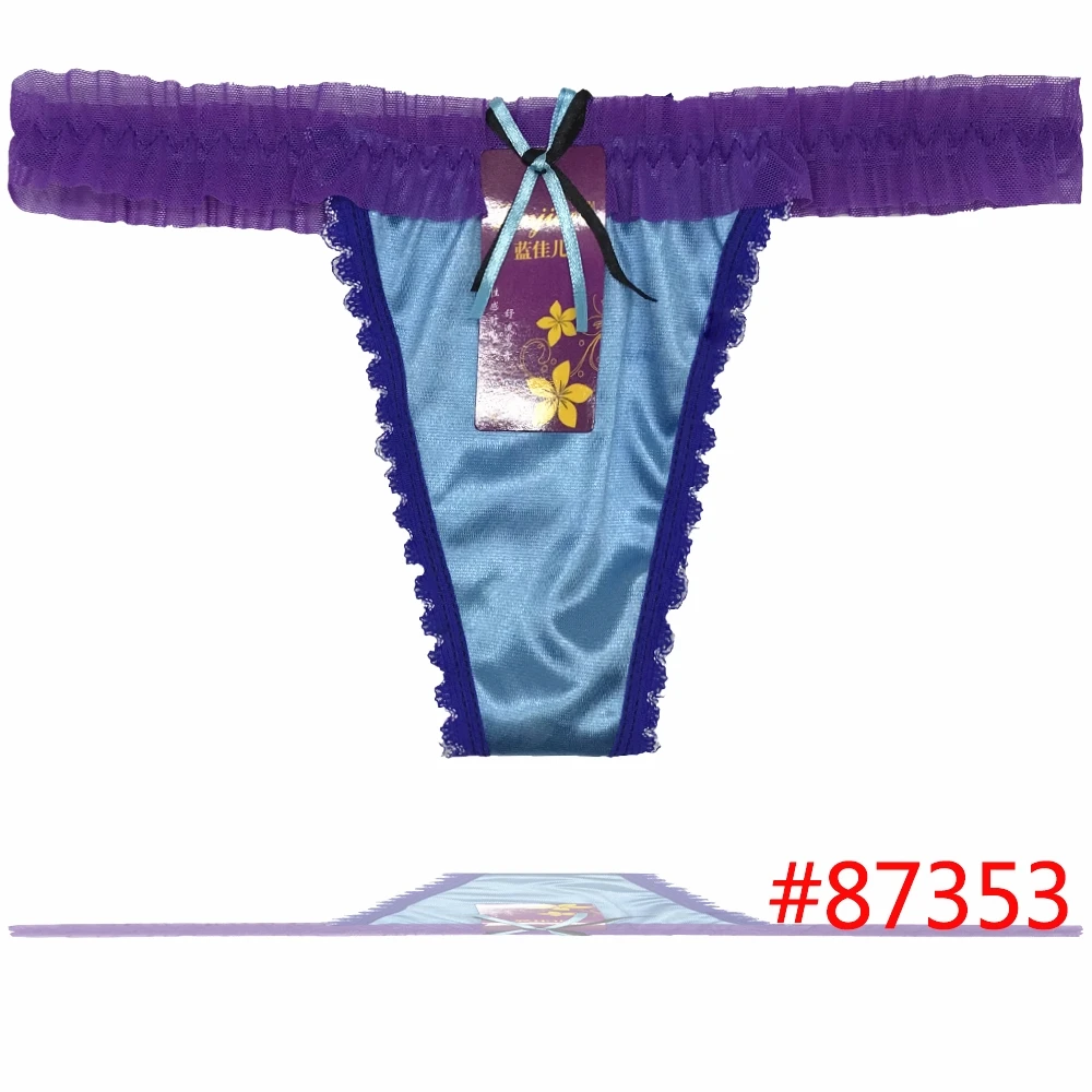 PRTYWB New Design satin panties Women underware String Thong Silk Satin Visavis Panties Sexy Lingerie butt pads santin Tanga vs |