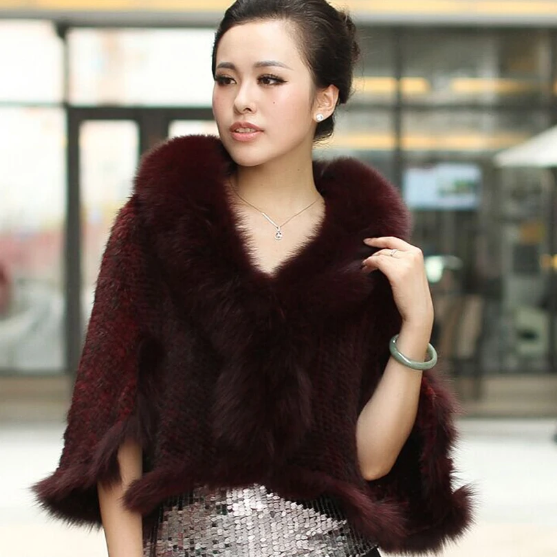 Женские зимние пальто из натурального меха норки Шали с воротником лисьего