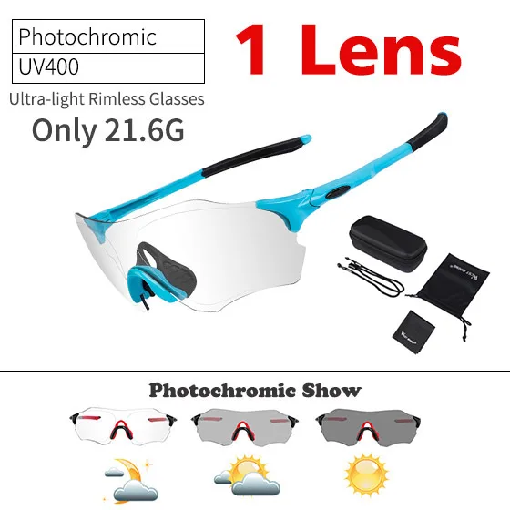 2 in 1 Rimless Blue WEST BIKING фотохромные очки без оправы для велоспорта, велосипеда, спорта на открытом воздухе, MTB велосипеда, солнцезащитные очки, очки без оправы для велоспорта - Цвет: 2 in 1 Rimless Blue