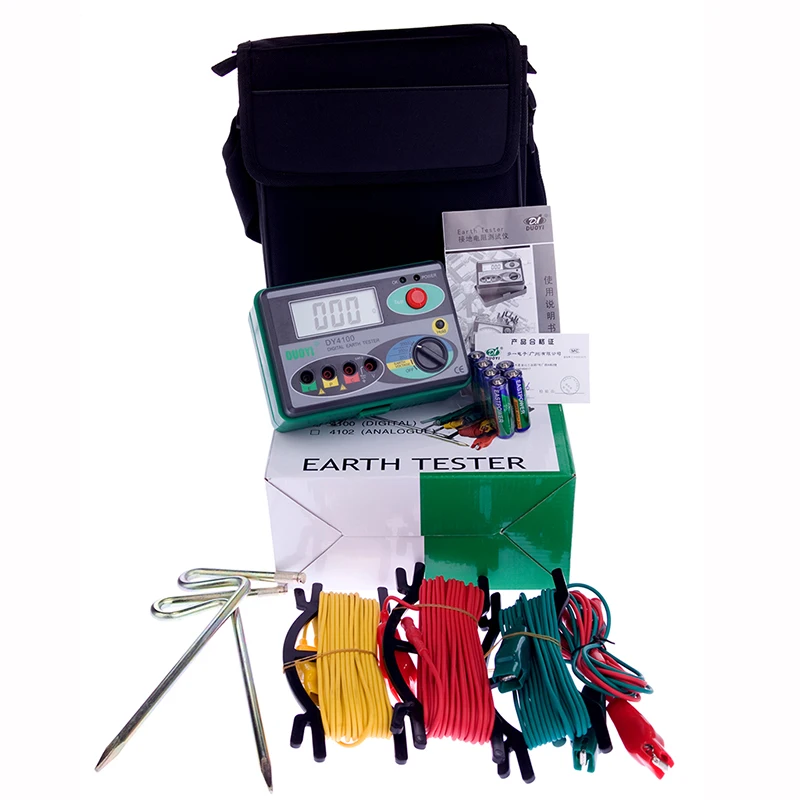 Мегомметр 0 2000 Ом цифровой измеритель заземления DY4100 тестер сопротивления
