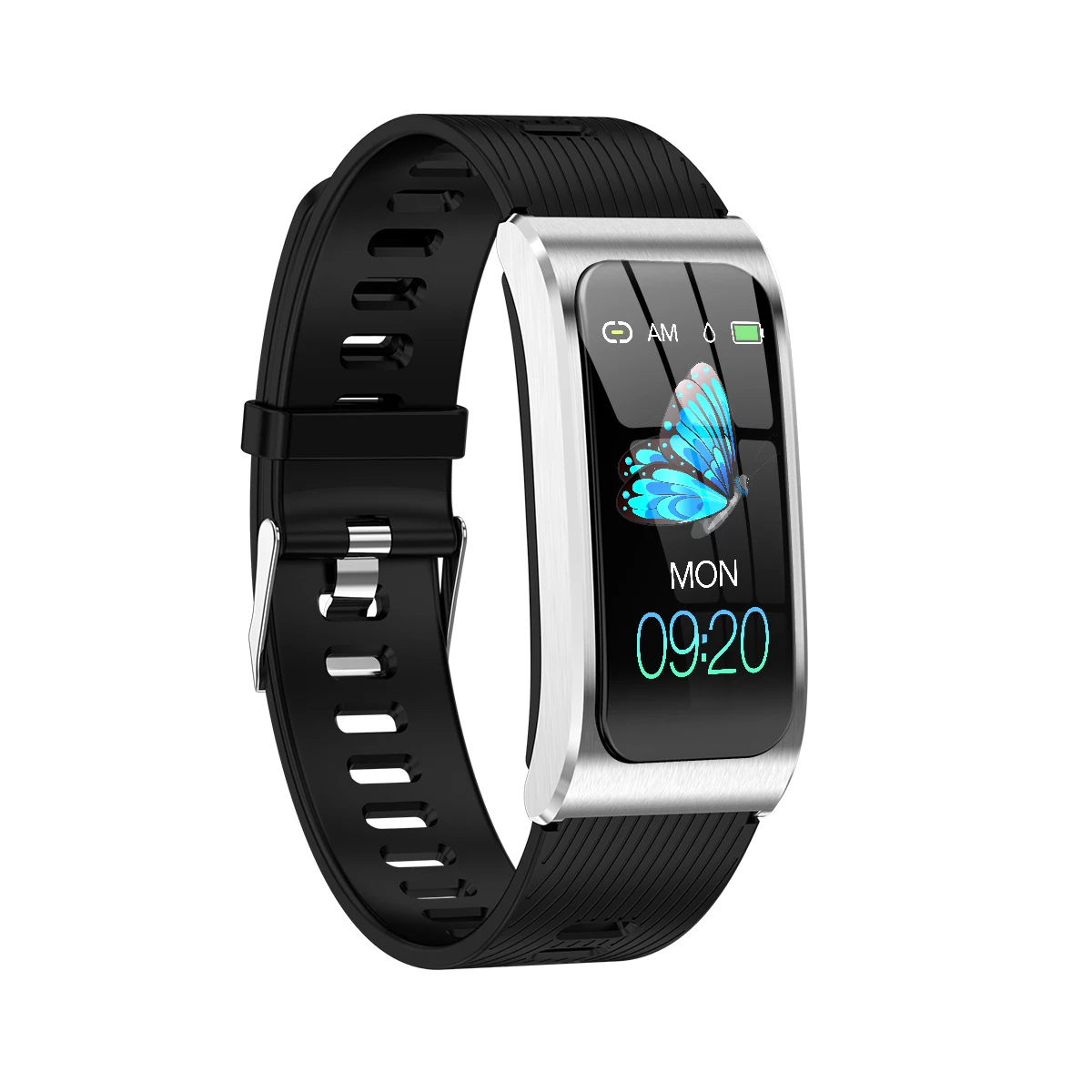 Silica strap sliver Умный Браслет AK12 цветной экран Ip68 Водонепроницаемые женские часы Сфигмоманометр для менструального цикла монитор активности спортивный ремешок - Цвет: Silica strap sliver