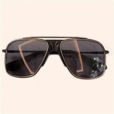 No3 Sunglasses Новинка, квадратная оправа, Винтажные Солнцезащитные очки для мужчин, большие размеры, солнцезащитные очки для мужчин, золотистые, серые, UV400 очки - Цвет линз: No3 Sunglasses