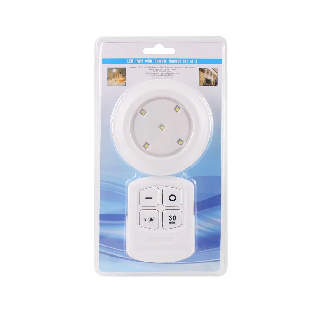 5Led Closet Cabinet Lamp Battery Power Remote Control Wardrobe Cupboard Bedroom Wireless Tap Touch Pat Light | Лампы и освещение